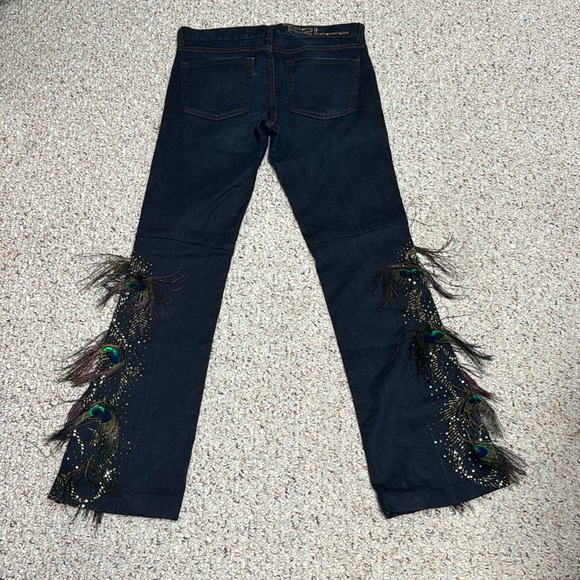 RALPH LAUREN Black Label Peacock Feather Blue Jeans Size 29 NWOT - Picture 2 of 10